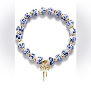 Beads Bow Charm Bracelet for Women Flower Vintage Bracelet Handmade